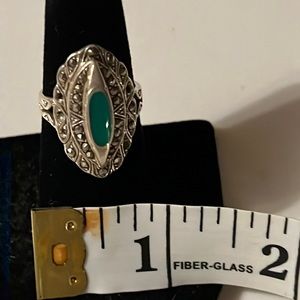 Sterling silver and turquoise inlay ring